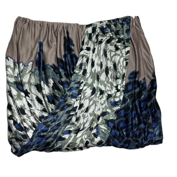 tibi Skirt Bubble Bottom Faux Wrap Multi Color Floral Mini Women's Size S NEW - Picture 6 of 15